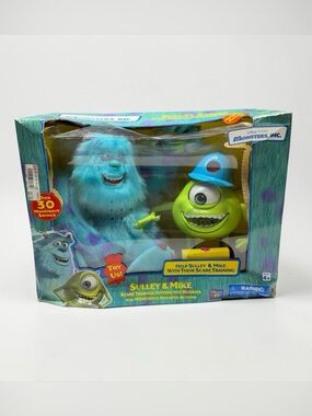 Vintage 2001 Monsters Inc Mike & Sulley Scare‎ Training Interactive Dolls Disney